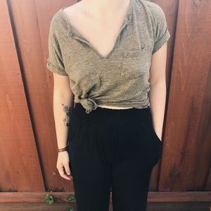Army green Madewell top .